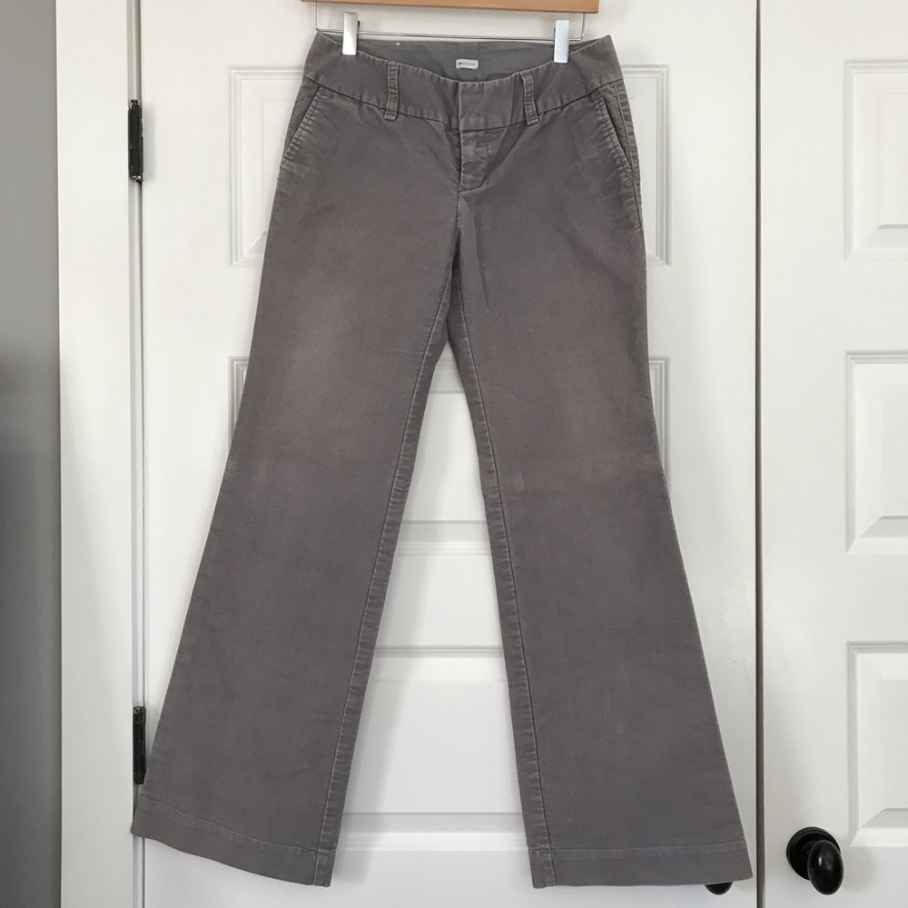 Gray corduroy wide-leg pants
